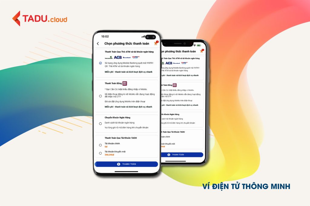 Giao diện thanh toán tại App Tadu.Cloud